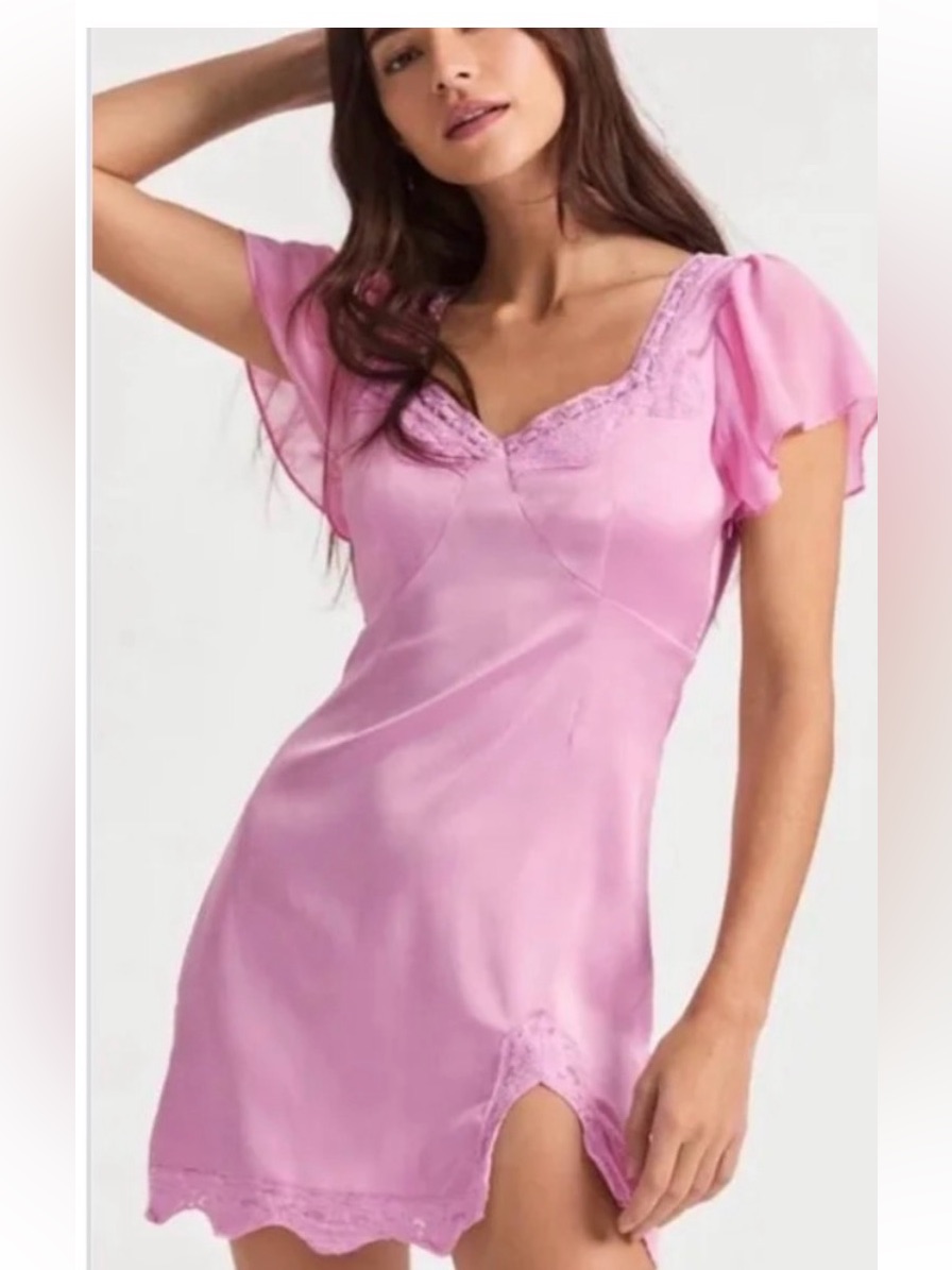 Pink Silk Mini Love Shack Fancy Dress